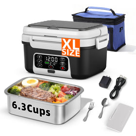 Drafin XL lunch box front view highlighting its 6.3-cup capacity for hearty meals.