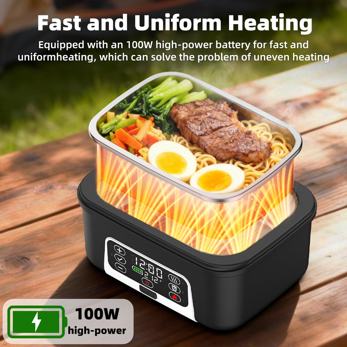 Drafin removable divider keeps meals organized and prevents mixing flavors.