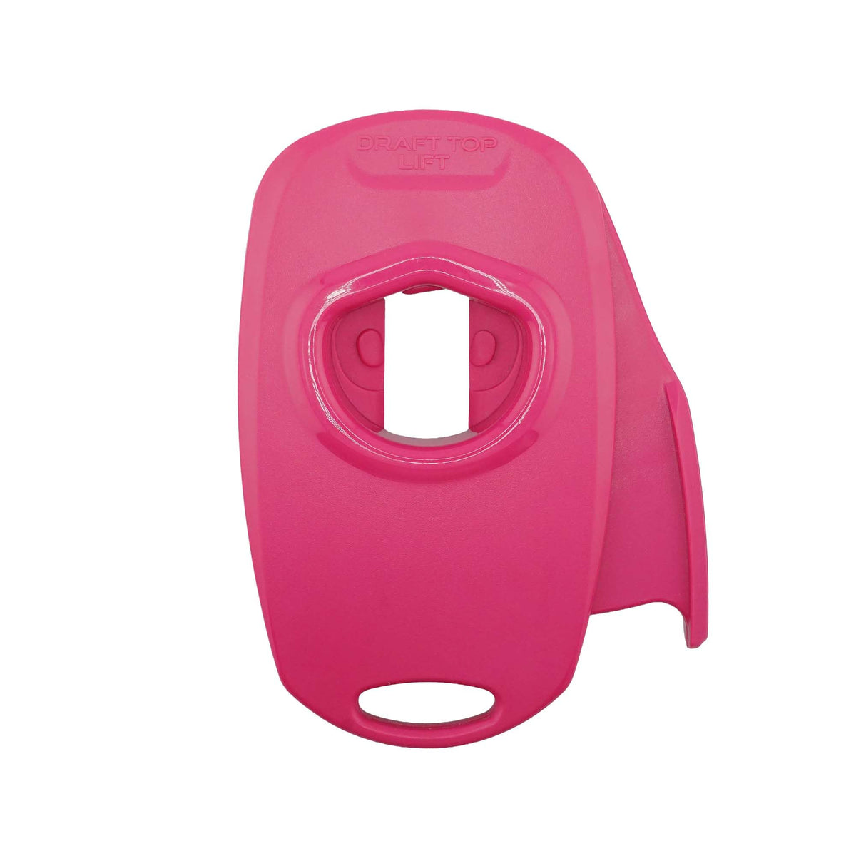 Draft Top Lift Universal topless can opener in hot pink, smooth edge for safe sipping.