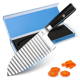 Dragon Creek Crinkle Cutter blade with wave design for textured potato slices.