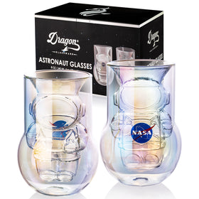 Dragon Glassware NASA glasses iridescent 7oz set of 2 for stylish space-themed drinks