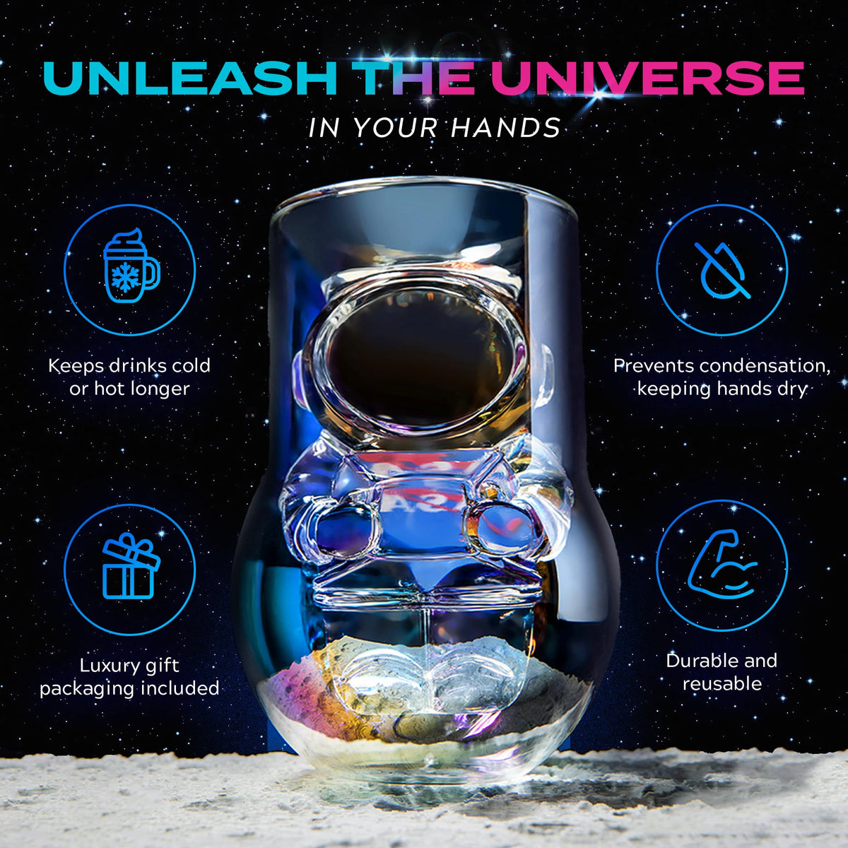 Dragon Glassware NASA symbol drinkware showcases space enthusiasm