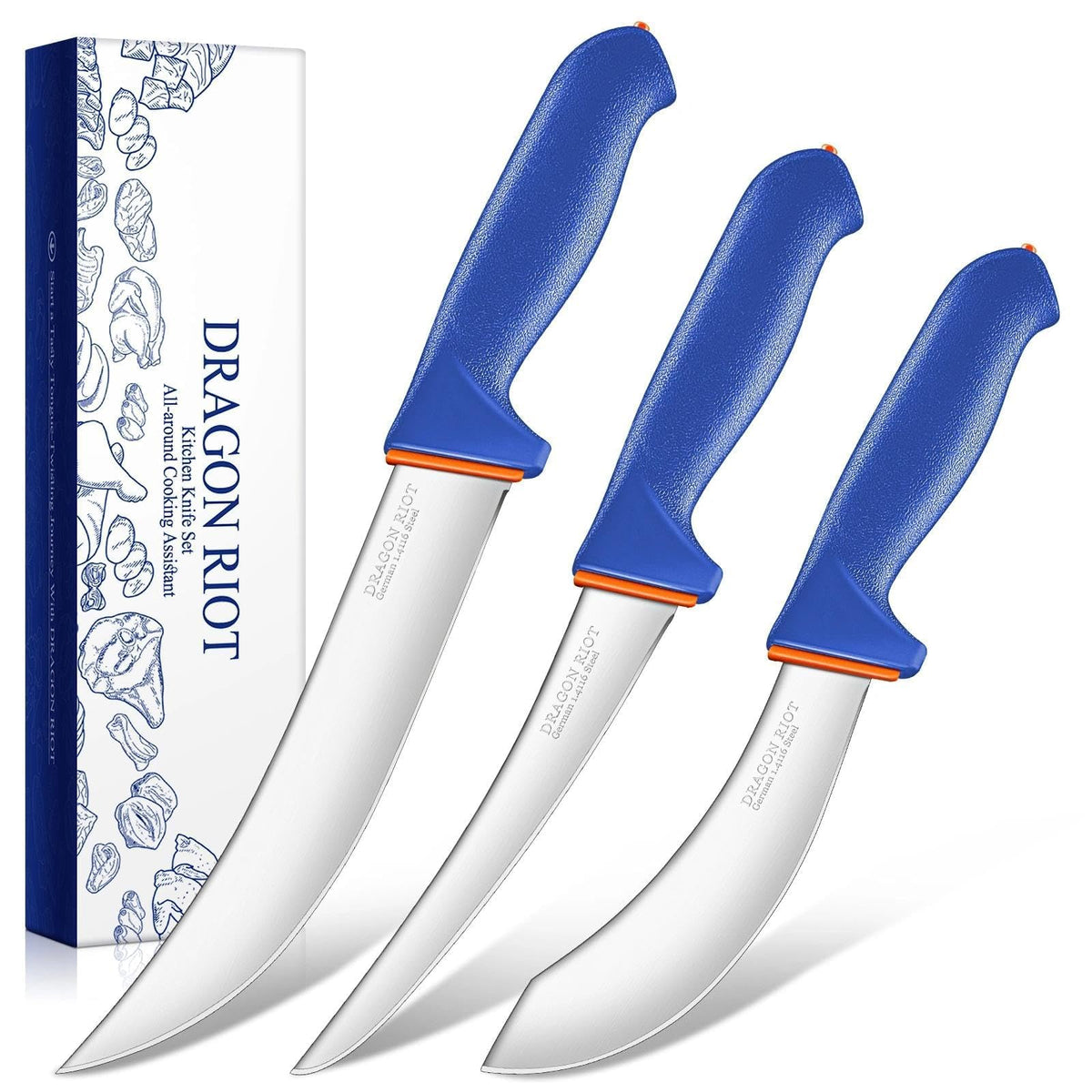 Dragon Riot 6-inch boning knife with precise cut and ergonomic grip.