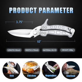 DRAGON RIOT shears feature built-in bottle opener for quick access during cooking.