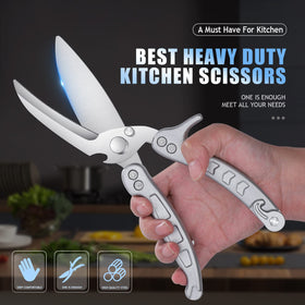DRAGON RIOT heavy duty shears ergonomic handles offer comfortable grip during prep.