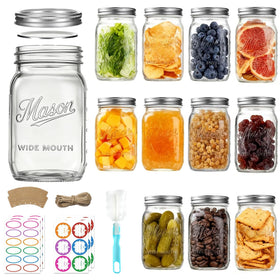 Dralaw 32 oz mason jars in a 12 pack for durable canning and storage