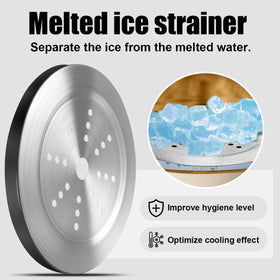 Ice drain and scoop simplify ice handling during events