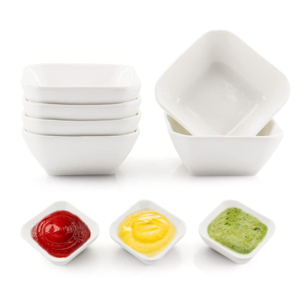 DRAONGYE 3oz dip bowls set for sauces and condiments on the table.