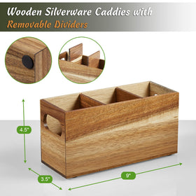 DRASTAR acacia wood organizer offers unique grain and sturdy construction for durable storage.