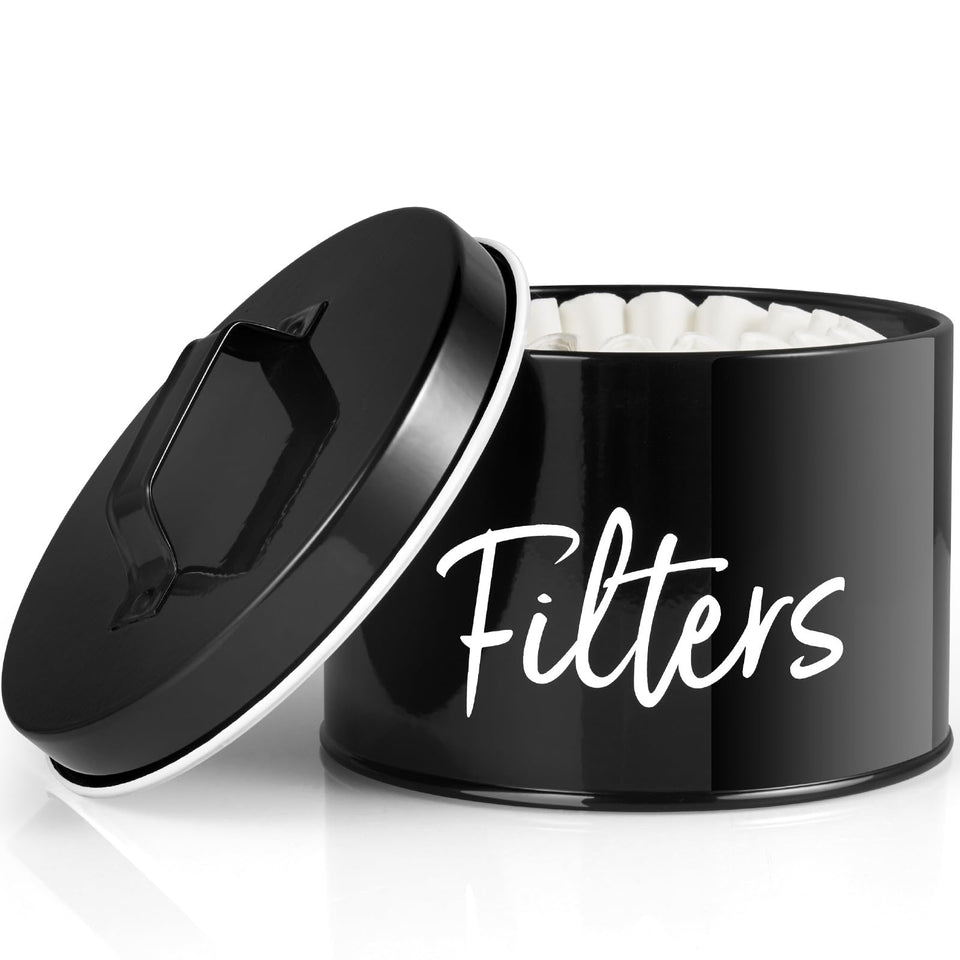 DRASTAR coffee filter holder with lid keeps filters organized and dust-free.