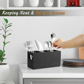 DRASTAR handmade wooden utensil box with sturdy minimalist design