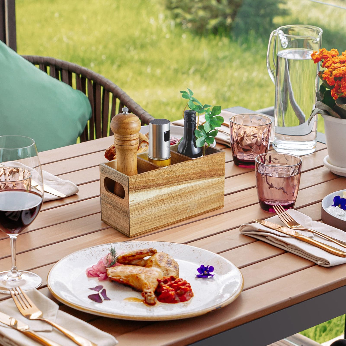 DRASTAR portable caddy ideal for picnics and parties, quick setup and teardown.
