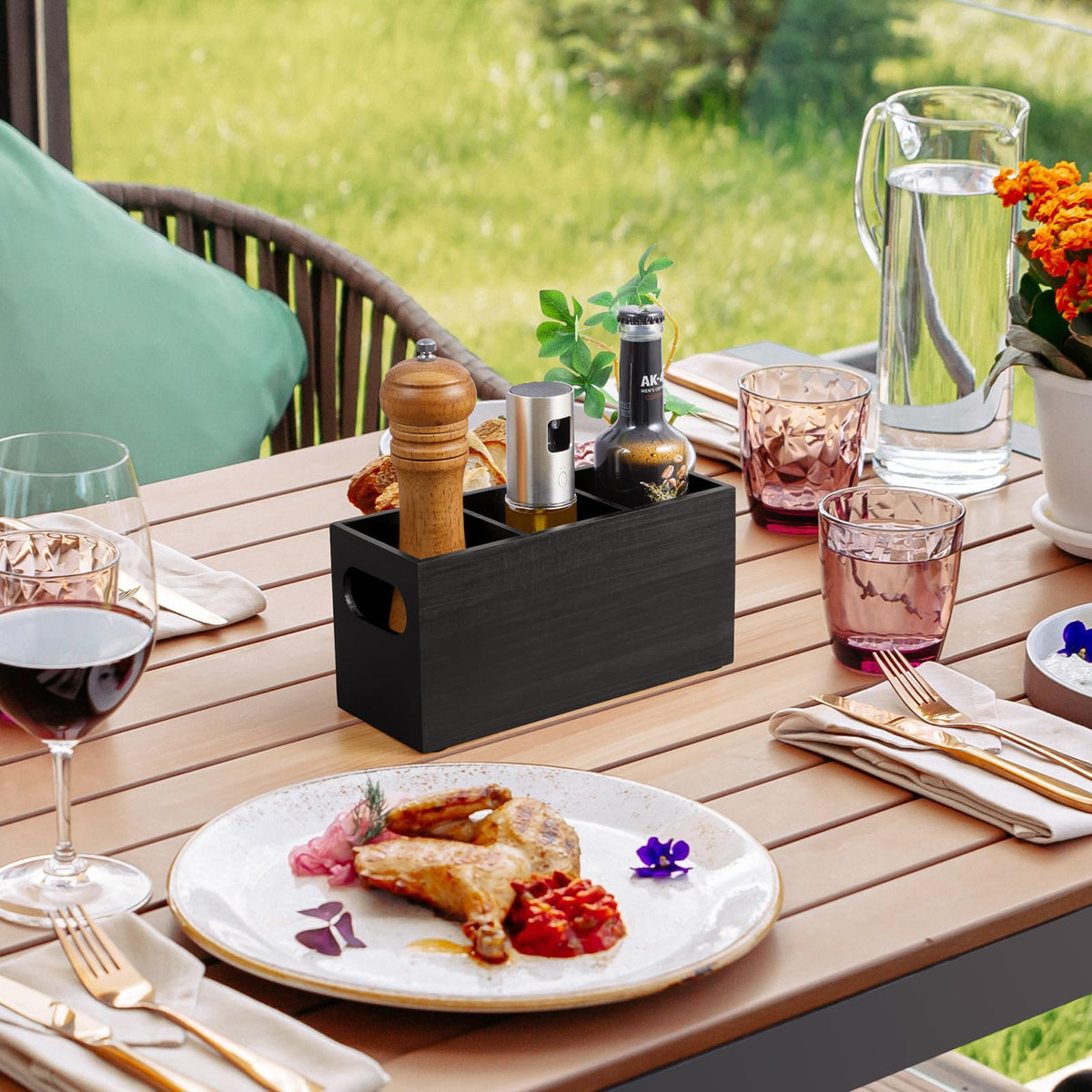 DRASTAR party ready silverware organizer for picnics and barbecues