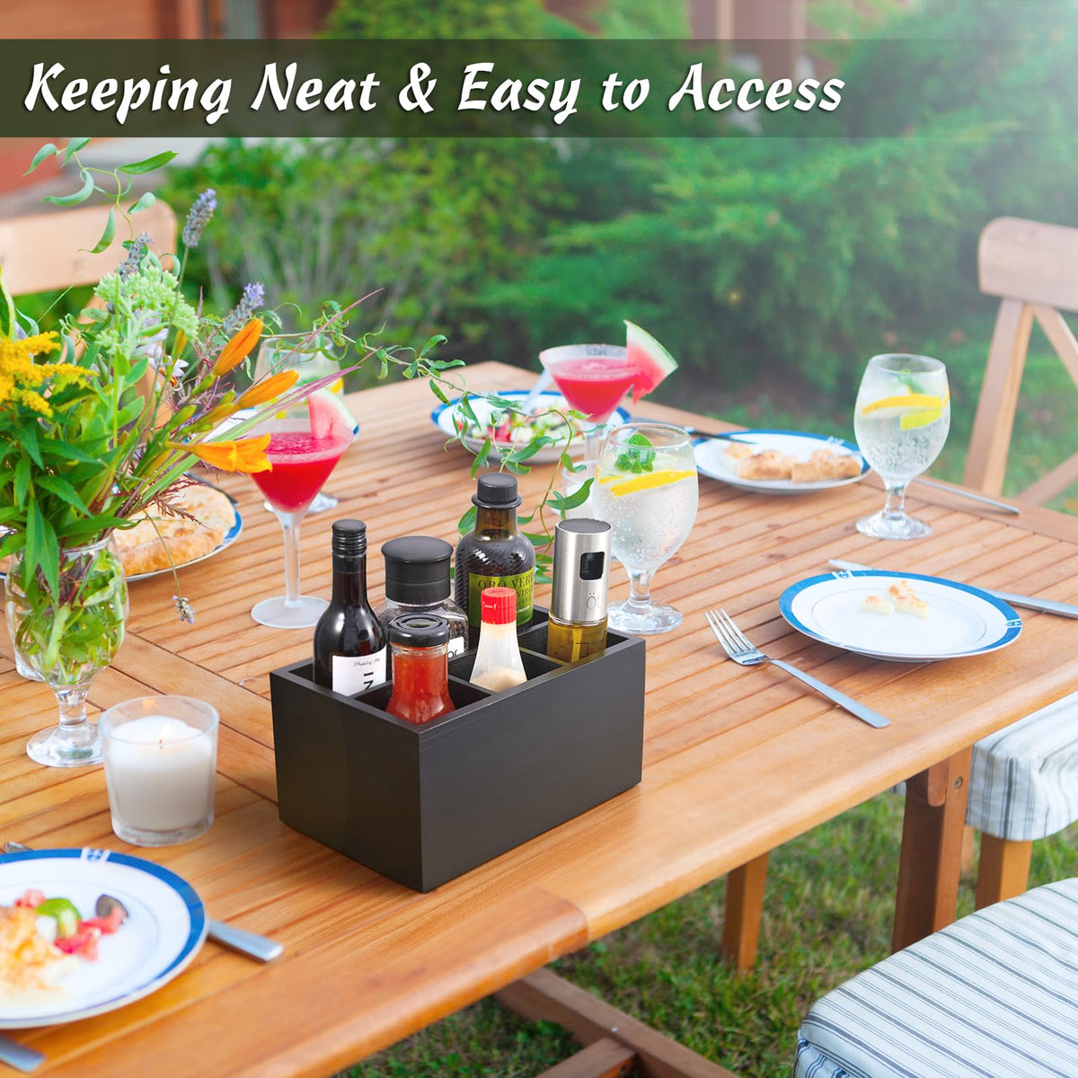 DRASTAR compact silverware caddy is ideal for picnics and patios.