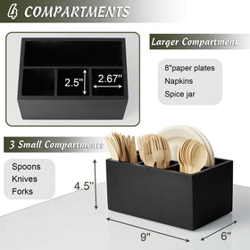 DRASTAR silverware caddy with three slots for spoons, forks, and knives.