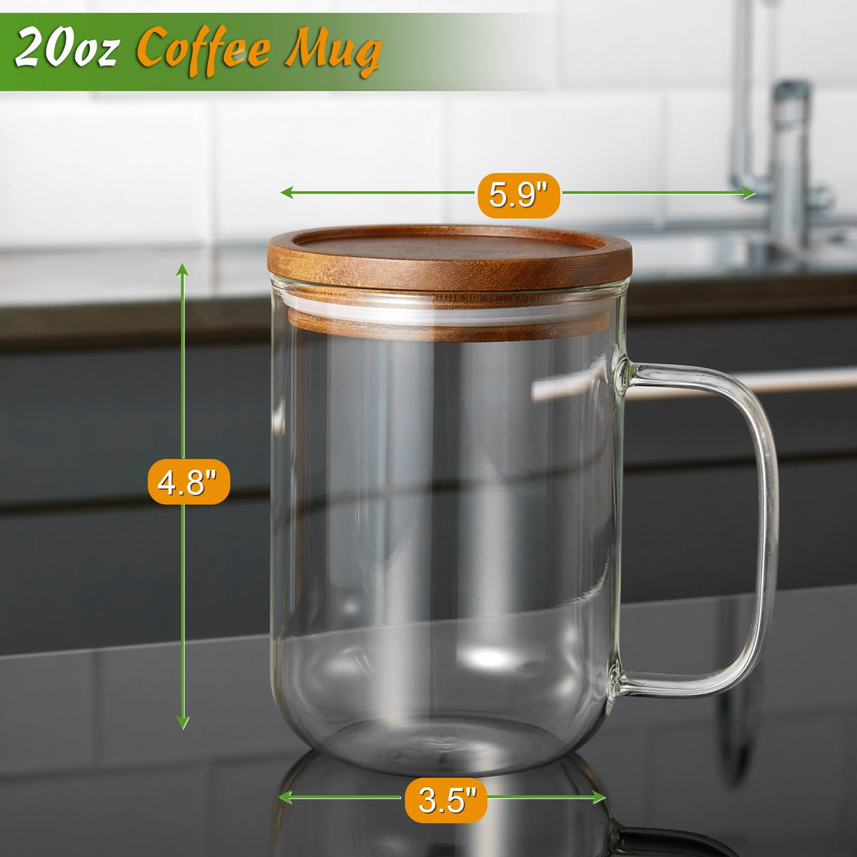 DRASTAR thickened glass handle offers comfortable grip while sipping.