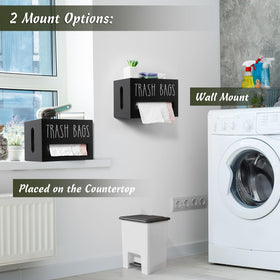 DRASTAR countertop trash bag dispenser for easy reach during cooking.