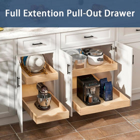 Draworia soft-close drawer in action reduces noise during everyday kitchen access
