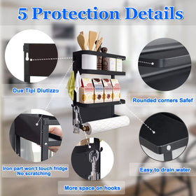 Dr.BeTree magnetic paper towel holder on fridge for quick, hands-free use.