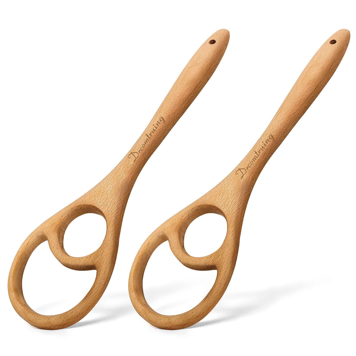 Drcomtruing Danish Dough Whisk with wooden 12.6in design for smooth mixing.
