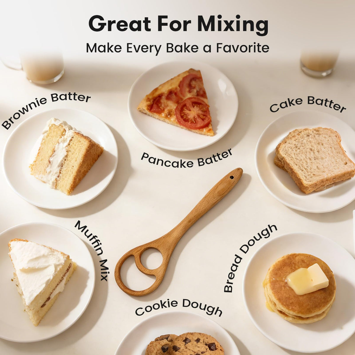 Drcomtruing easy-clean surface lets dough slide off quickly.