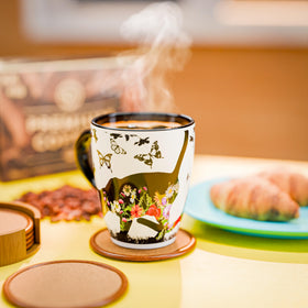 Dream 8 Design USA-designed cat mug, a stylish gift idea.