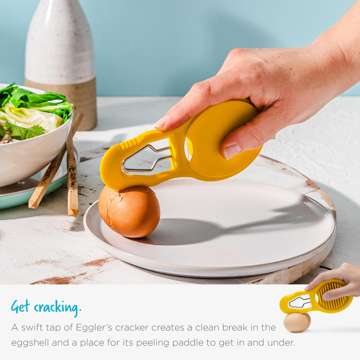 Dreamfarm Eggler interlocking base plate provides stable slicing.
