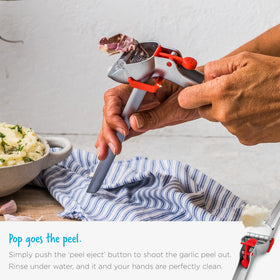 Dreamfarm Garject compact kitchen tool saving counter space.