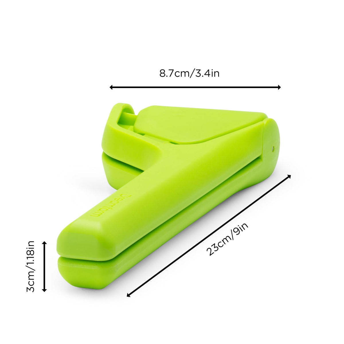 Dreamfarm Fluicer pivot mechanism highlight showing ergonomic two-handed leverage for comfortable squeezing.