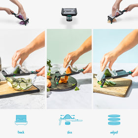 Dreamfarm Nocutu adjustable-thickness-1-2-3mm offers versatile slicing options.