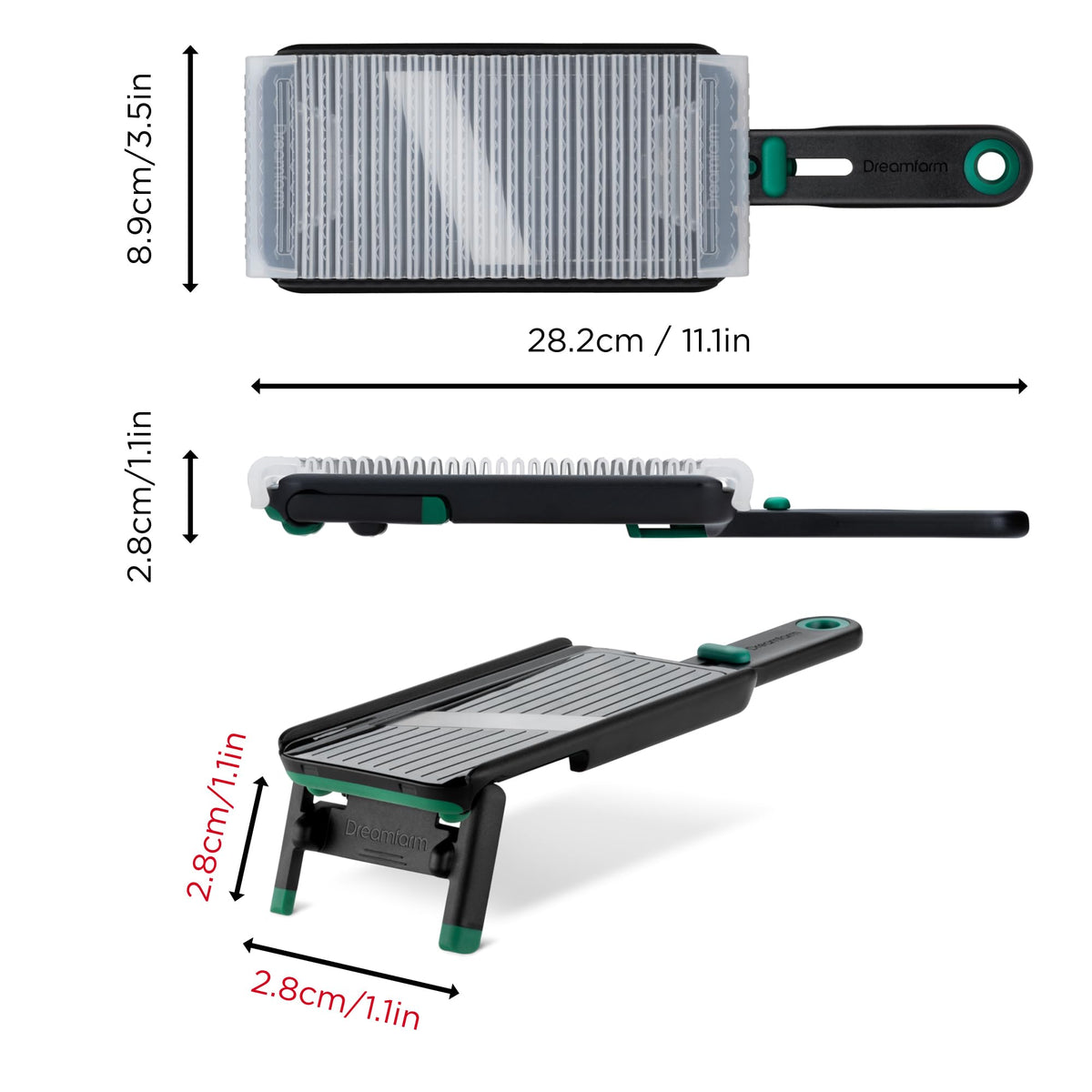 Dreamfarm Nocutu snap-on-blade-cover protects blade and fingers during storage.