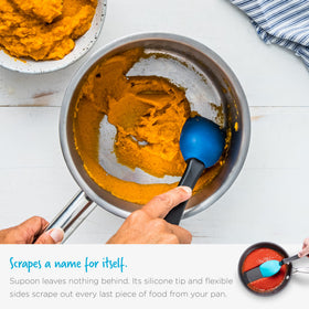 Dreamfarm Supoon is heat resistant up to 260 C for hot cooking.