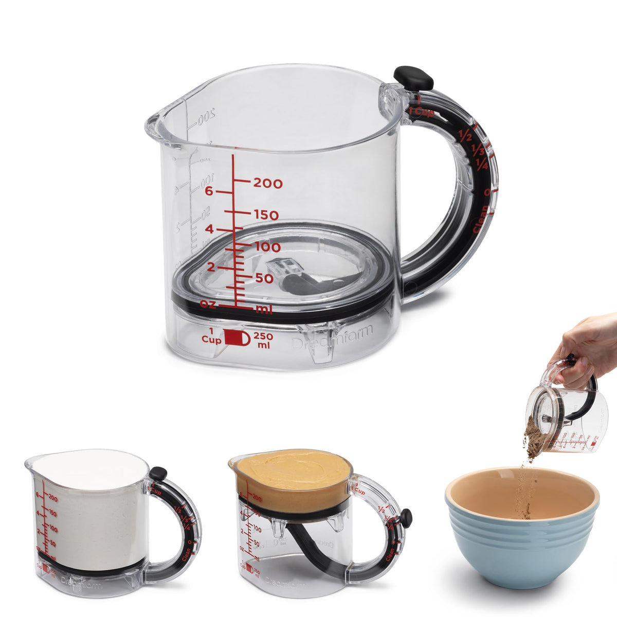 Dreamfarm Upcup features a water-tight seal around the base for cleaner handling.