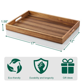 DreamKey wood tray with handles supports organized living spaces and quick beverage service.