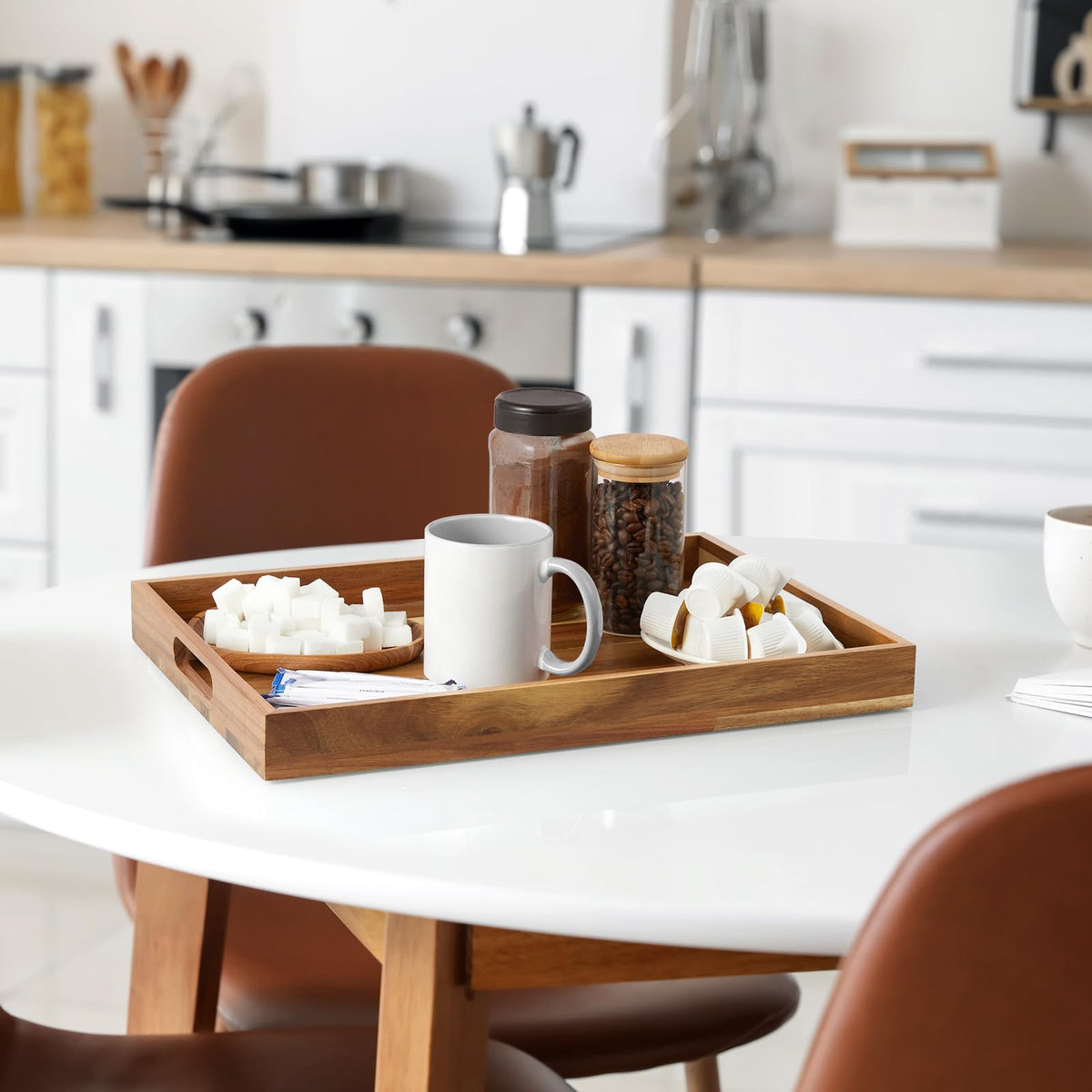 DreamKey acacia tray offers durable construction for daily use in homes and small businesses.