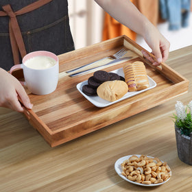DreamKey wood tray with non-slip pads protects furniture and reduces slips during service.