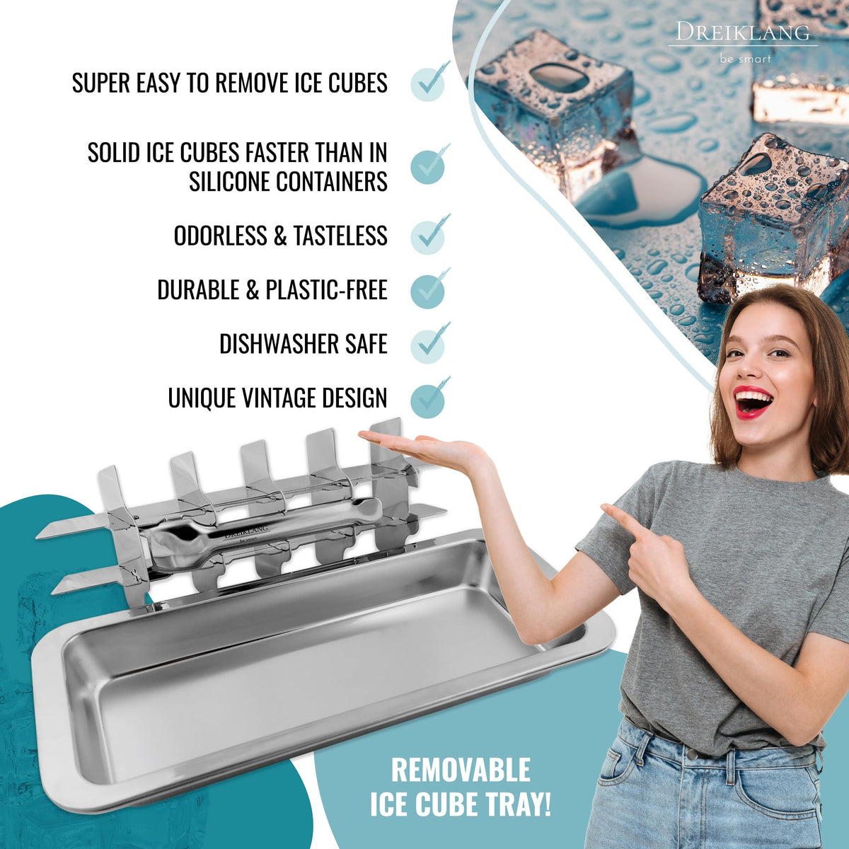 Dreiklang be smart dishwasher-safe ice tray for easy cleaning