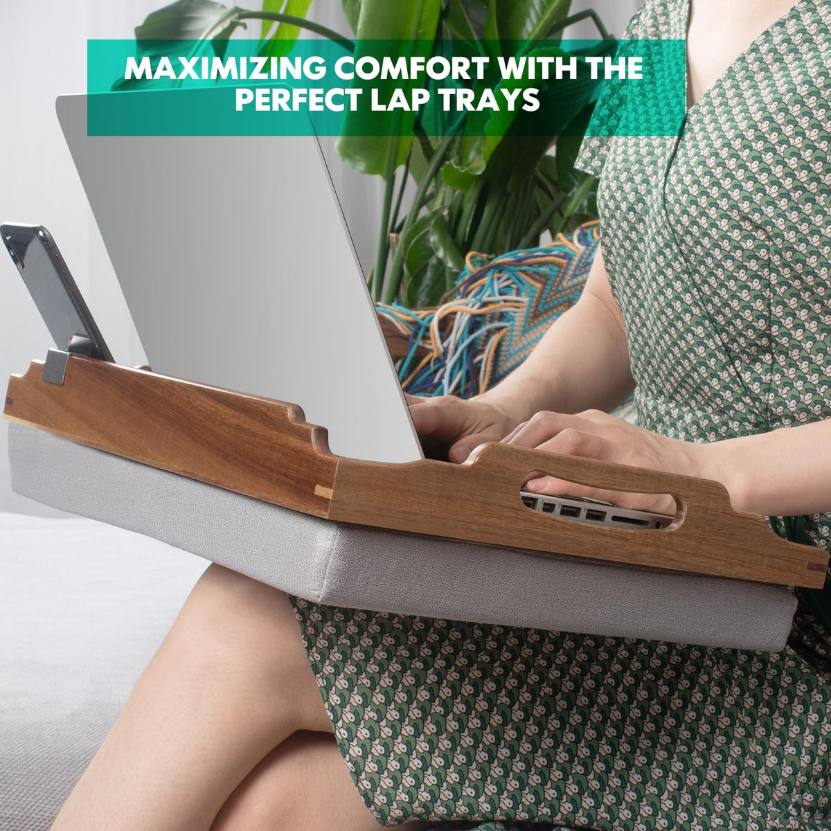 DRELIFAM lap desk cushion-detachable provides soft lap support during meals.