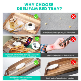 DRELIFAM lap desk non-slip mat keeps plates stable.