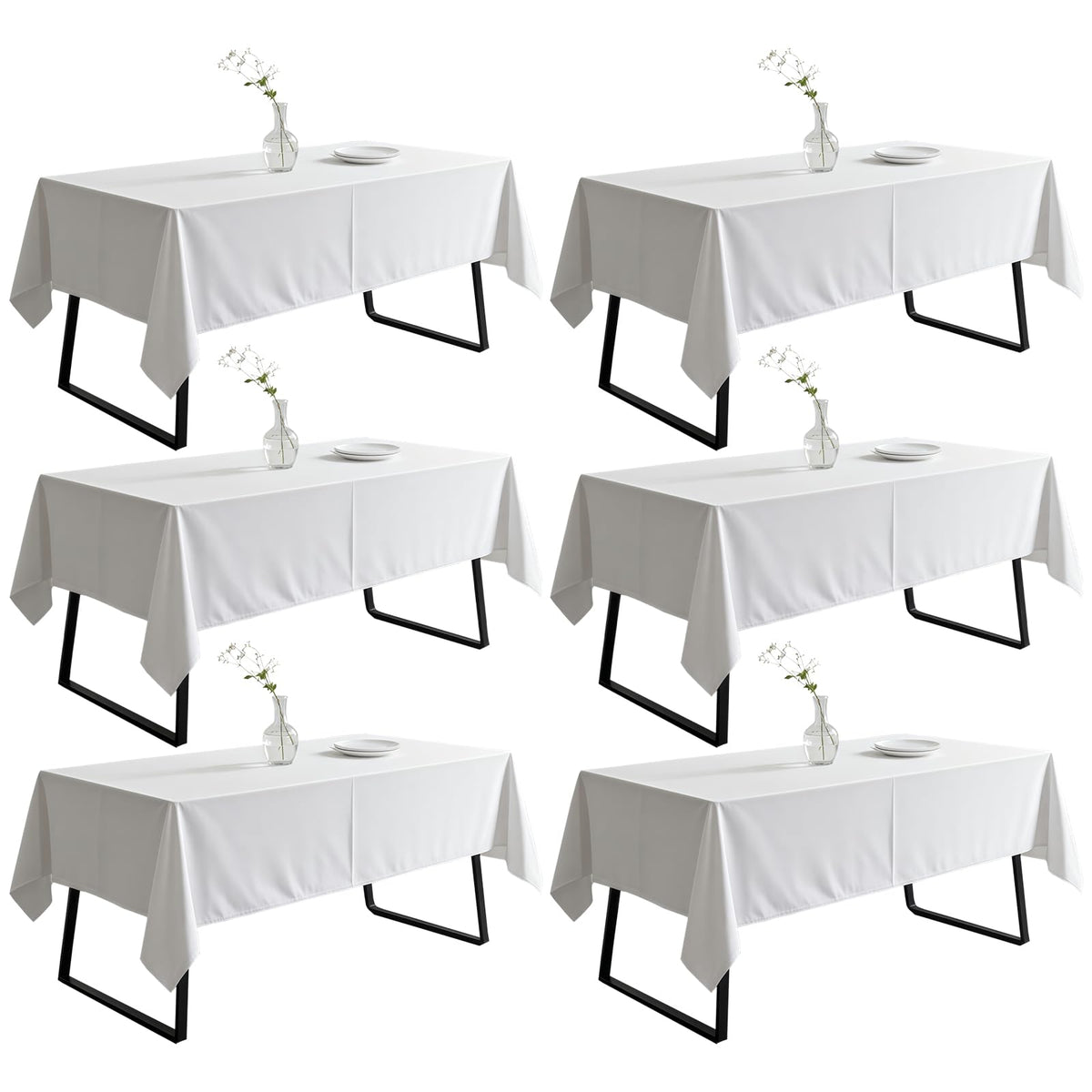 DRESSMAKER white 60x102 rectangle tablecloth for a clean, elegant setting.