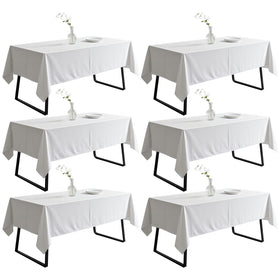 DRESSMAKER white 60x102 rectangle tablecloth for a clean, elegant setting.