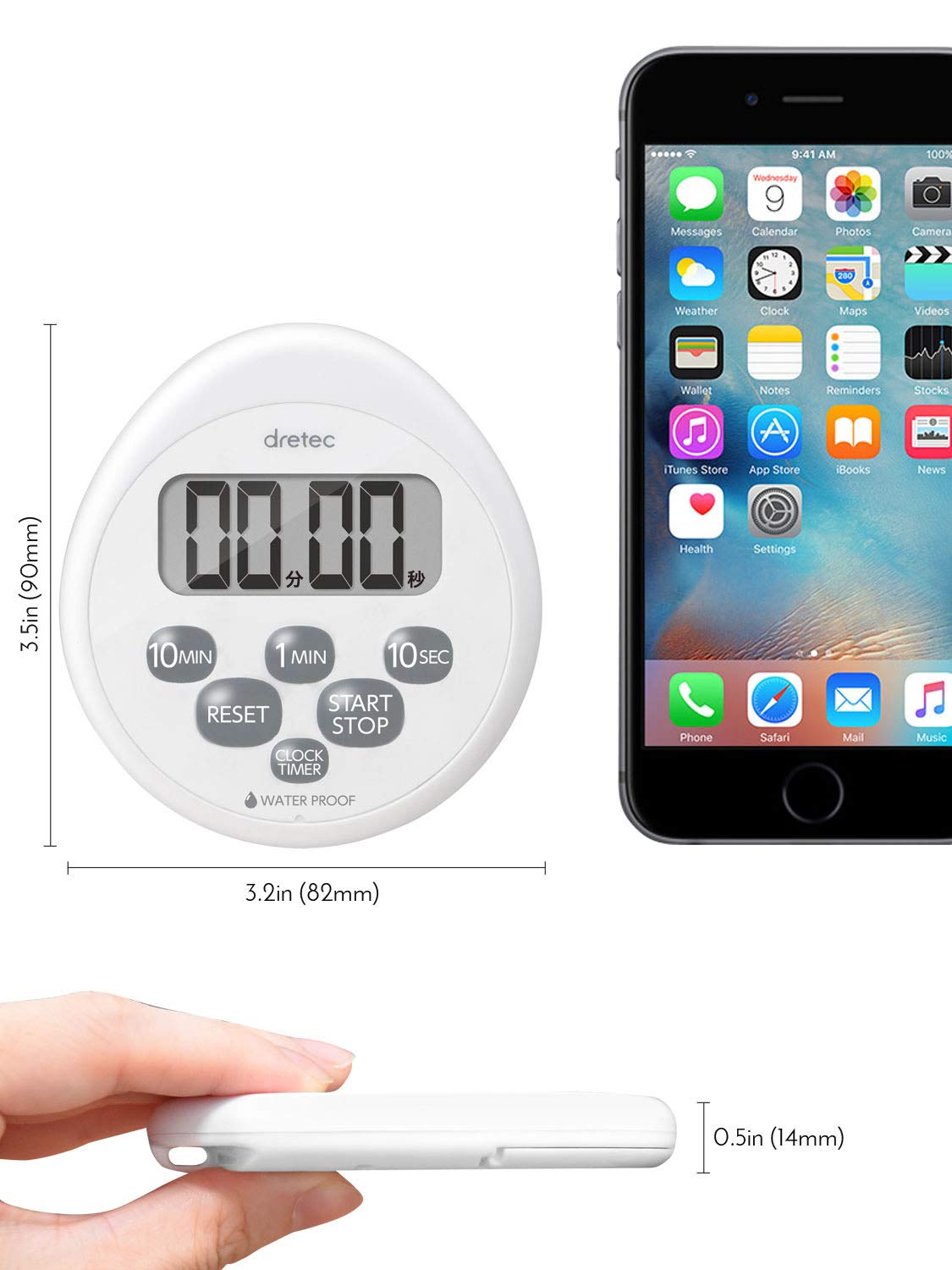 Dretec digital timer shower battery life lasts over a year with included battery