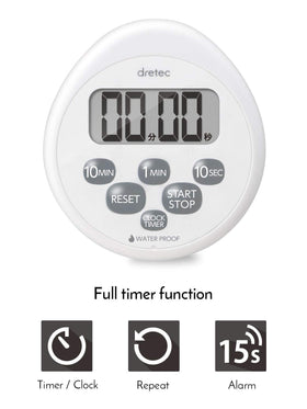 Dretec digital timer shower compact design ideal for fridge or desk use
