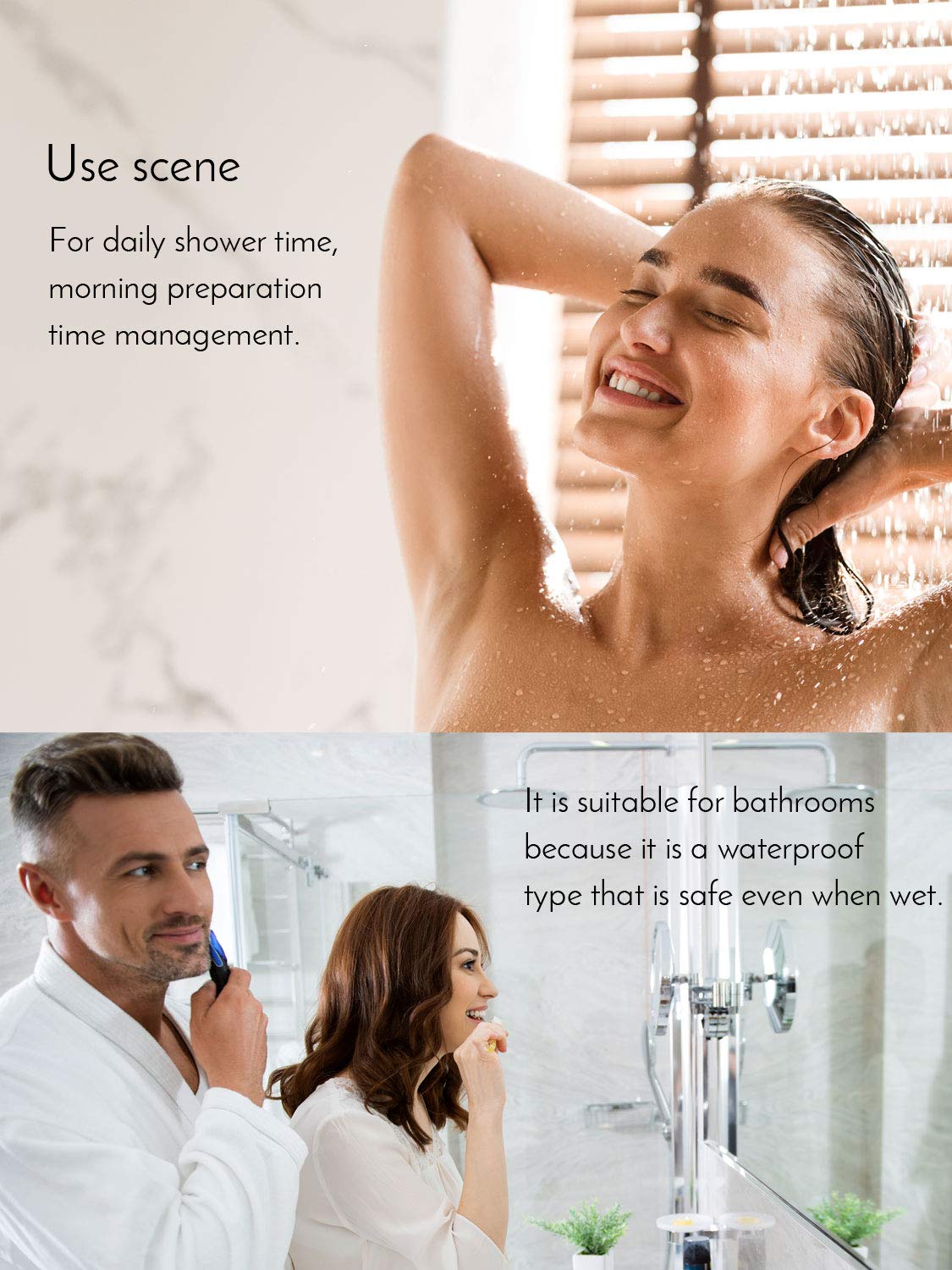 Dretec digital timer shower IPX7 waterproof rating suitable for wet bathrooms