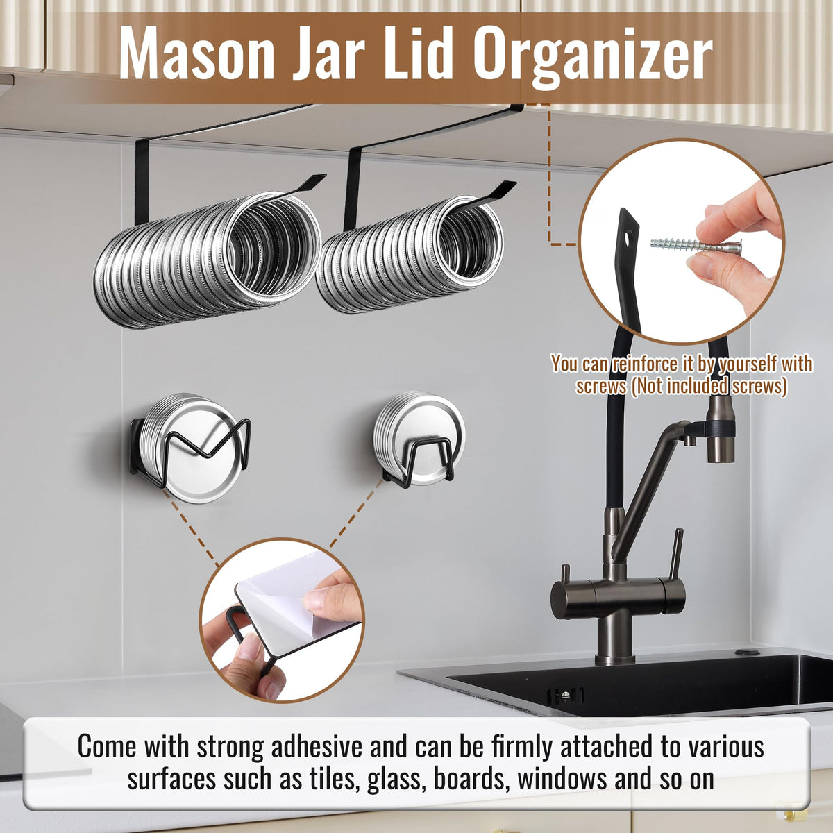 Dreyoo cabinet-ready lid holder slides into shelves easily