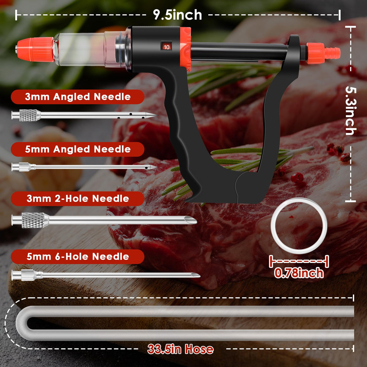 Dreyoo injector angled 3mm needle targeting thick cuts for depth.