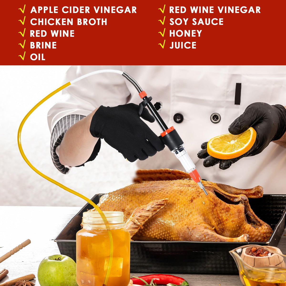 Dreyoo leak-proof design prevents drips and marinade waste.