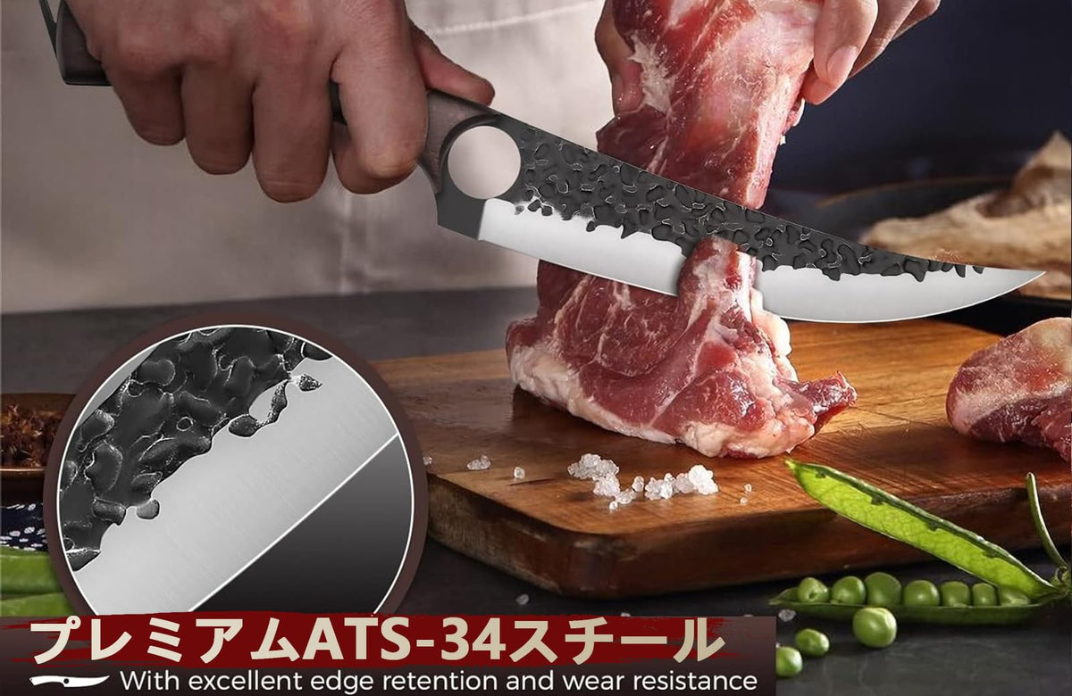 DRGSKL Serbian Chef Knife Set cut-proof-gloves enhance safety during heavy chopping.