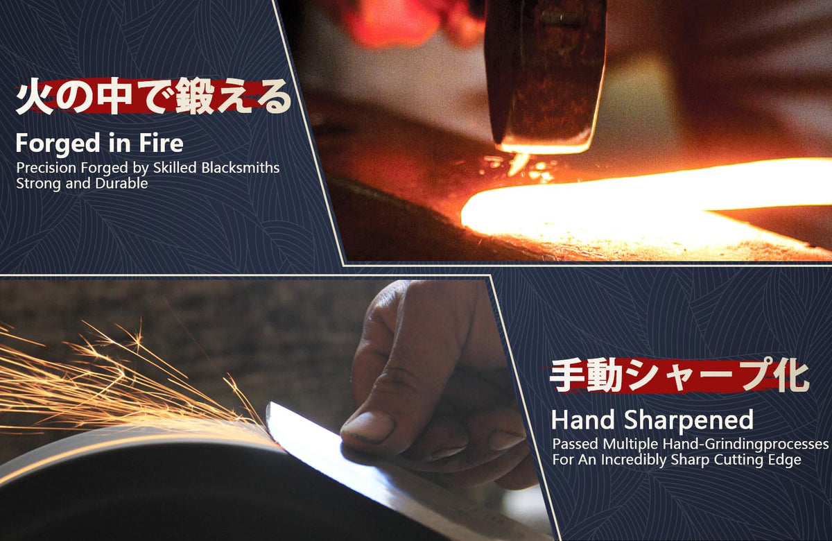 DRGSKL Serbian Chef Knife Set honing-steel extends blade sharpness for daily prep.