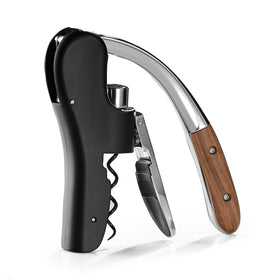 Drincarier built-in foil cutter removes foil cleanly from bottles.